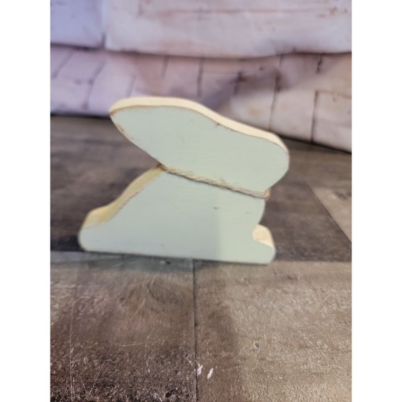 White wooden Easter rabbit bunny heart decor - Picture 4 of 6